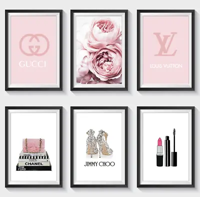 £13.99 • Buy Set Of 6 Fashion Art Prints Designer Coco Perfume Bottle Glitter A5 A4 A3 S20