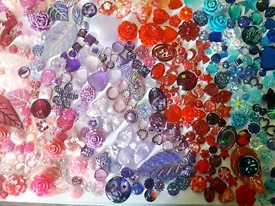 Flatback Gems Embellishments Cabochons Rainbow Mixes Charms Jewels Craft 10 Colr • £8.99