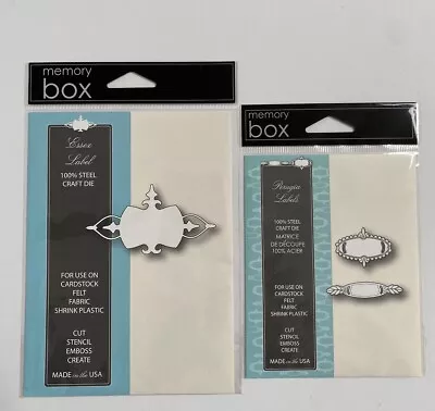 Memory Box Labels Perugia Essex LOT Of 2 Metal Cutting Dies Thin Die • $10.25