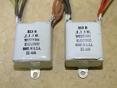 2 Western Electric Type 313B Capacitors Triple .1 MFD Nice • $30