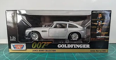 Aston Martin DB5 Silver Goldfinger James Bond 007  1-24 Scale Model Motor Max • £39.99