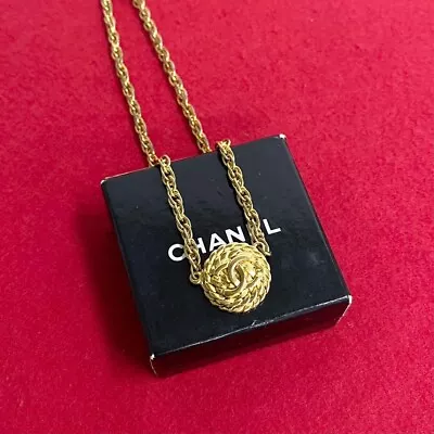 CHANEL COCO Mark Choker Necklace Gold Color About 39cm Authentic Women Used • £758.98