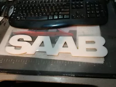 Plastic SAAB Sign From  Dealership Showroom Area 16 Inches X 4 Inches • $100