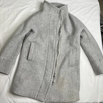 J.Crew Stadium Cloth Nello Gori Grey Coat Women Sz 4  Wool Blend A061223 • $39.99