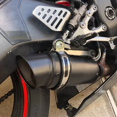 Motorbike Exhaust Muffler Pipe Slip On 38-51mm For Suzuki GSXR 750 Yamaha YZF R6 • $39.99