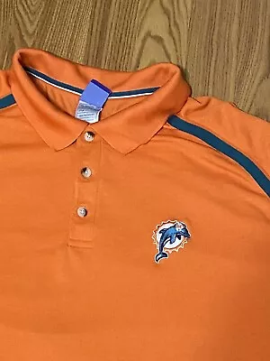 Miami Dolphins Reebok Orange Polo Golf Shirt Men's 2xl XXL • $14