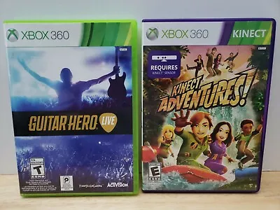 XBOX 360 Guitar Hero Live 2 Disc AND Kinect Adventures Games Bundle Free Ship! • $12.99