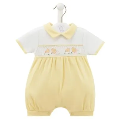 £21.99 • Buy Dandelion Baby Boys Girls Spanish Style Smocked Chicks Lemon Romper Outfit