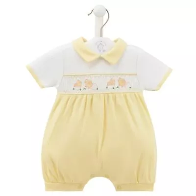 £21.99 • Buy Dandelion Baby Boys Girls Spanish Style Smocked Chicks Lemon Romper Outfit