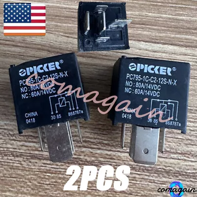 1 Pair Power Relay 80A/14VDC 60A/14VDC 5-Pin Fit For PICKER PC795-1C-C2-12S-N-X • $22.30