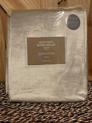 West Elm Luster Velvet Velours Rideau Curtain Drape 48  X 84” Taupe Beige Tan • $95