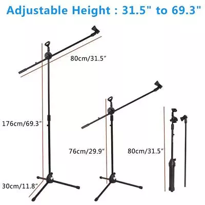 New FS-002 Adjustable Folding Tripod Boom Microphone Mic Stand • $18.99