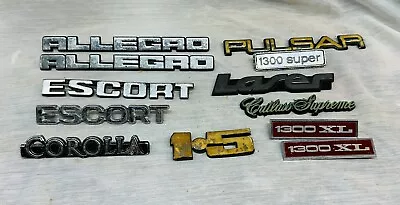 Vintage Lot Car Chrome Emblem Trim Fender Badges Escort Corolla Allegro • $12.55