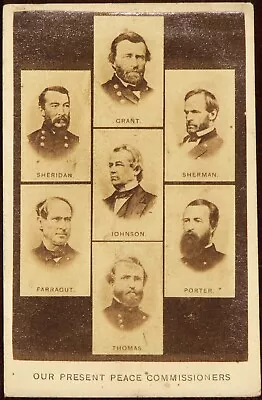 1860's CIVIL WAR CDV  OUR PRESENT PEACE COMMISSIONERS  - GRANT ANDREW JOHNSON • $39.99