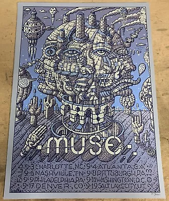 Music Posters Muse Charlotte 9/3 Graphic Artist Signed 967/1000 • $125
