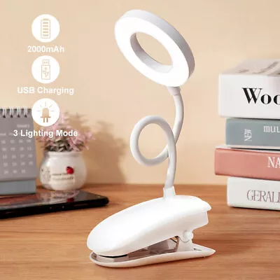 LED Book Reading Book Light Clip On Bed Rechargeable 3-level Brightness Lamp • $11.99