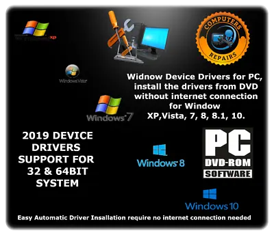  Window Device Drivers 2019  Software DVD Disc For Win XP Vista 7 8 8.1 10 • $31.95