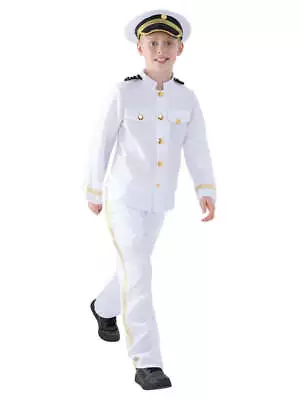 Sailor Captain Navy Marine Officer Seaman Suit Fancy Dress Costume WW2 • $34.84