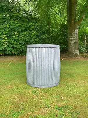 Large Vintage Ribbed Design Galvanised Dolly Tub Planter • £68.90