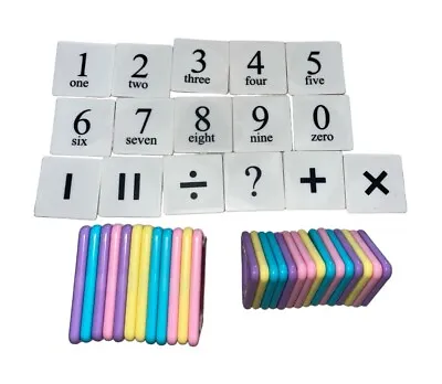 STEM 43 Pc Magnetic Blocks Building With Number Symbol Tiles Manual • $8.99