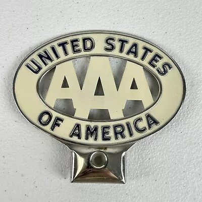 Vintage 1950s AAA United States Of America License Plate Topper Badge Emblem • $67.49