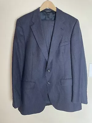 Ralph Lauren CHAPS Vintage Navy-Blue Pinstripe 2-piece Suit 100% Wool 40R • $30