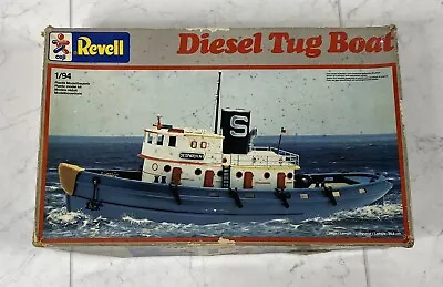 REVELL DIESEL TUG BOAT Vintage 1984 Rare Plastic 1/94 Model Kit • $69.99