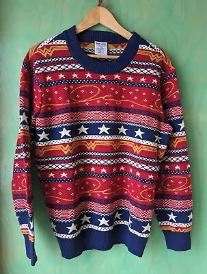 BOX LUNCH DC Comics Wonder Woman Holiday Ugly Sweater  XL Very Good Used Cond • $23