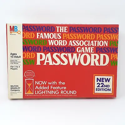 Vtg PASSWORD Game With Lightning Round 22nd Edition 1982 Milton Bradley Complete • $14.95