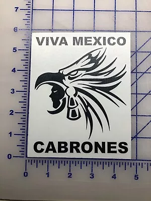 Mexican Decal Aztec Viva Cabrones Black Monogram Laptop Sticker Window Bumper • $6.99