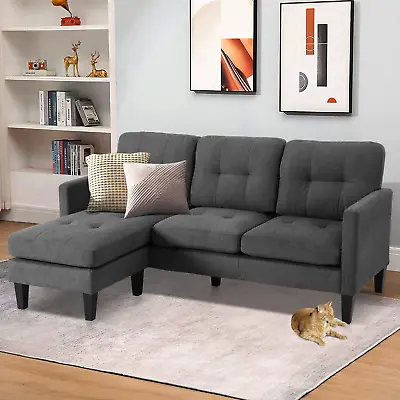 JOVNO Convertible Sectional Sofa Couch Modern L-Shaped Couch 3-Seat Sofa • $309.99