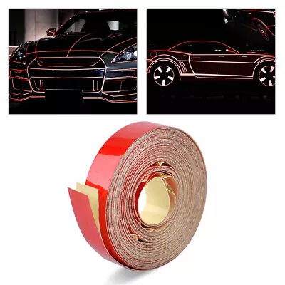 5M Red Warning Reflective Stripe Safety Tape Decal Car Body Adhesive Sticker Se • $14.49