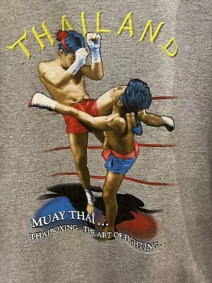 Vintage 90s Muay Thai T Shirt Tee Boxing Thailand Adult Men Adult Large • $18.99