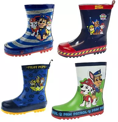 Boys Paw Patrol Wellington Boots Blue Rubber Rain Wellies Snow Boots Kids Size • £14.99