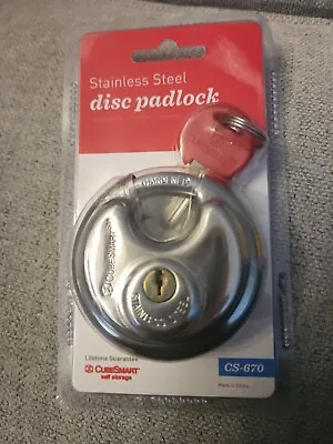 CubeSmart Stainless Steel 2 ¾  Disc Padlock  With 2 Keys-Brand New • $8.98