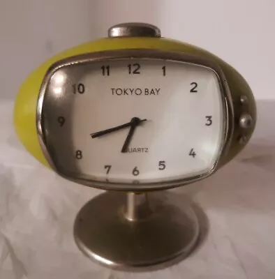 Vtg Key Lime Tokyo Bay TV Swivel Clock Retro Atomic Quartz Pedestal Time AS IS • $29.99