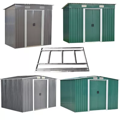 Metal Garden Shed Storage Sheds Heavy Duty Outdoor With FREE Base Foundation • £289.99