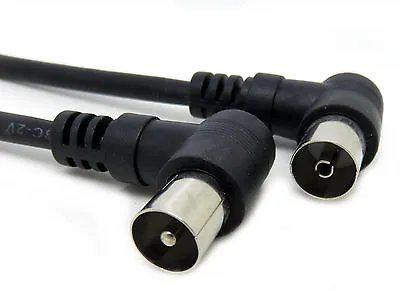 £2.79 • Buy 1.5M Metre Right Angle Angled TV Aerial Cable Lead Male To Female Plug To Socket