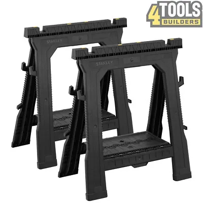 £14.30 • Buy Stanley STST1-70713 NonSlip Folding Saw Horse Trestles Stands Twin Kit STA170713
