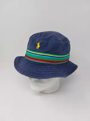 Vtg Polo By Ralph Lauren Bucket Hat Blue Colorful Band Sz Small  • $23