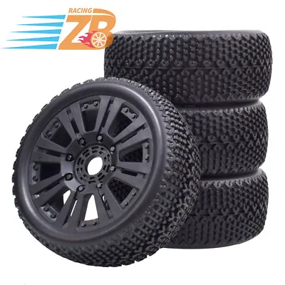 4pcs 17mm Hub Wheel Rim & Tires Tyre For 1/8 Off-Road RC Car Buggy XRAY HSP TRX • $41.67
