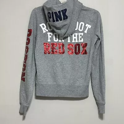 Victoria's Secret Pink Boston Redsox Baseball Sweatshirt Zip Hoodie Sz Small • $28