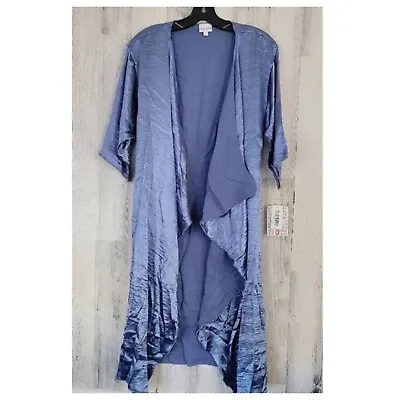 Lularoe LLR Small Shirley NWT Lavender Shimmer Satin Kimono Sz S Loose Fit NWT • $18.88