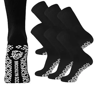 Non-Skid Diabetic Crew Socks Non Binding Top Therapeutic Cotton Gripper Socks • $19.49