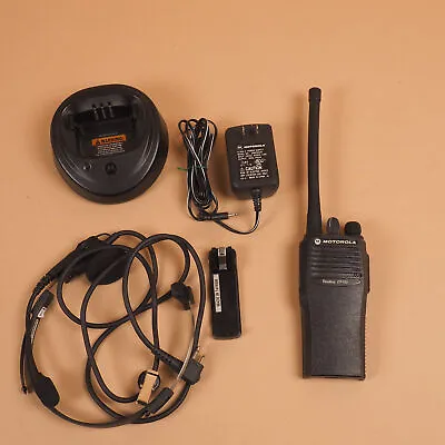 Motorola Radius CP150 AAH50KCC9AA1AN VHF 2 Way Radio W Charger Headset Belt Clip • $79.99