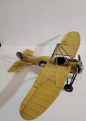 VINTAGE Metal ROYAL AIR FORCE Model AIRPLANE Collectable Decorative Toy Yellow  • $35