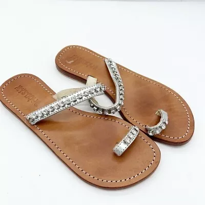 Mystique Silver Jeweled Sandals • $40