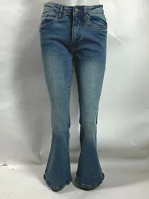 £14.99 • Buy Ladies Flare Jeans High Rise LCJ Denim Stretch 70s Retro Denim Acid Wash RRP£30