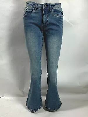 Ladies Flare Jeans High Rise LCJ Denim Stretch 70s Retro Denim Acid Wash RRP£30 • £14.99