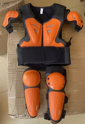 Kids Motorcycle Full Body Armor Protective Riding Gear Vest Dirt Bike Orange • $59.99